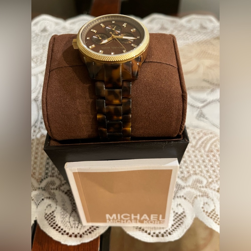 Michael Kors tortoise shell watch